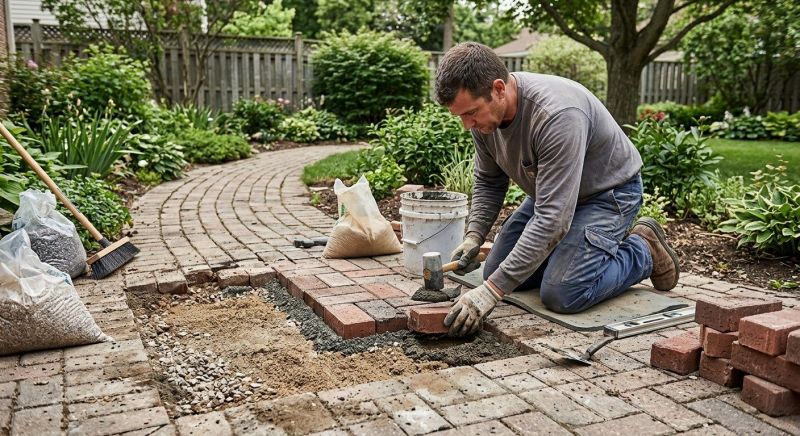 Brick Driveway Repair in League City, TX