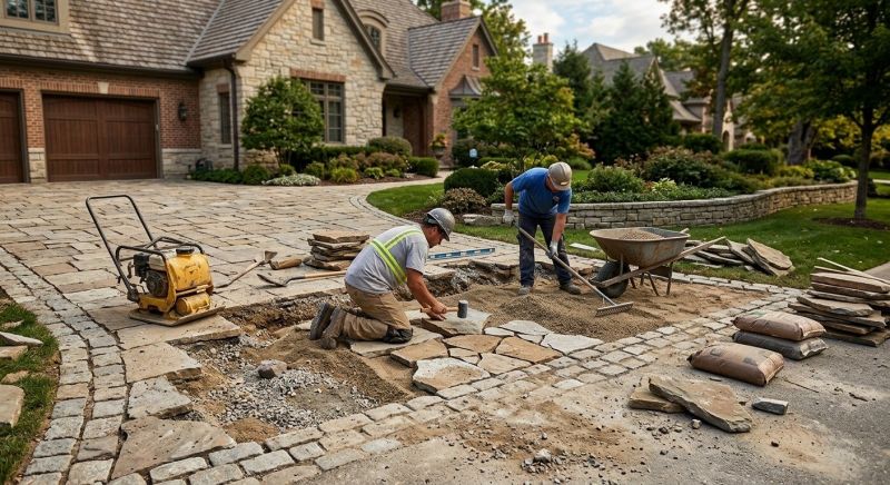 Brick Driveway Repair in League City, TX
