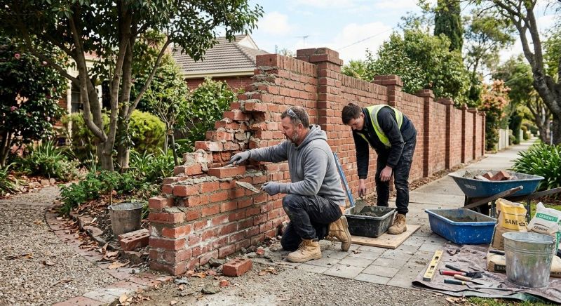 Brick Fence Repair in League City, TX