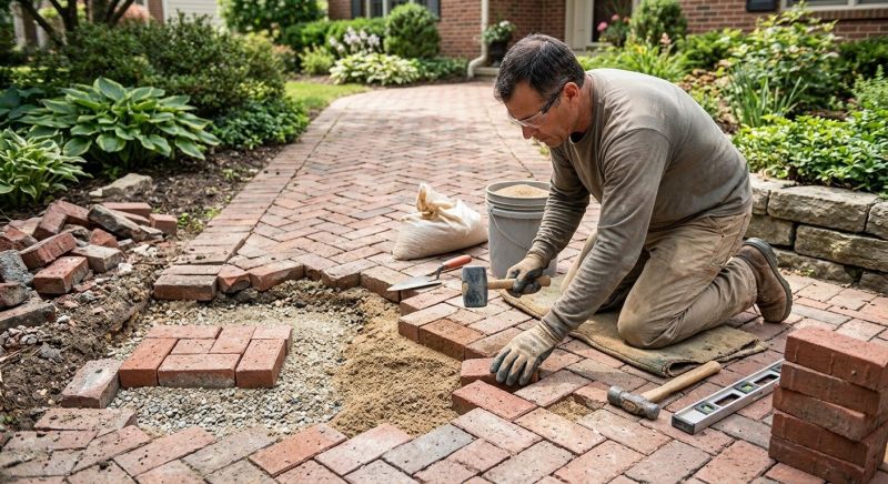 Brick Hardscape Repair in League City, TX