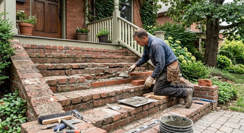 Brick Stairs Repair in Pearland, TX