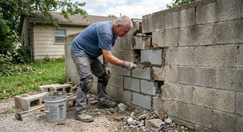 Cinder Block Repair in League City, TX