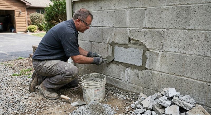 Cinder Block Wall Repair in Friendswood, TX