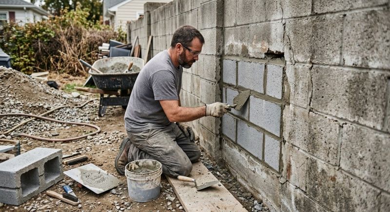 Cinder Block Wall Repair in Galveston, TX