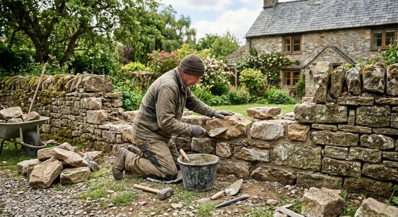 Stone Wall Repair in Highlands, TX