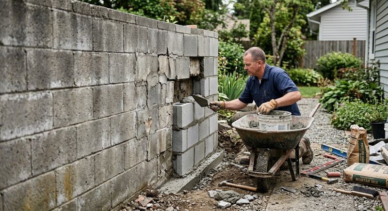 Cinder Block Wall Repair in Manvel, TX